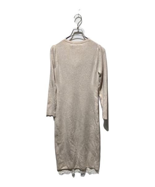 HER LIP TO（ハーリップトゥ）Her lip to (ハーリップトゥ) Victoria Lace Belted Knit Dress /ニットワンピース ベージュ サイズ:ｓの古着・服飾アイテム