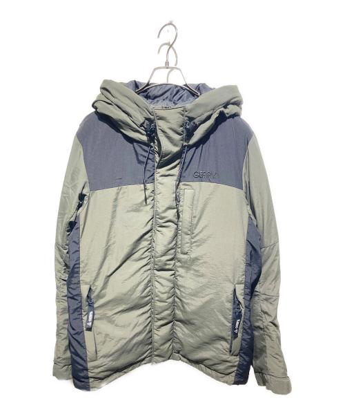 GERRY（ジェリー）GERRY (ジェリー) フーデッドダウンジャケット ブラック×グリーン サイズ:Ｌの古着・服飾アイテム