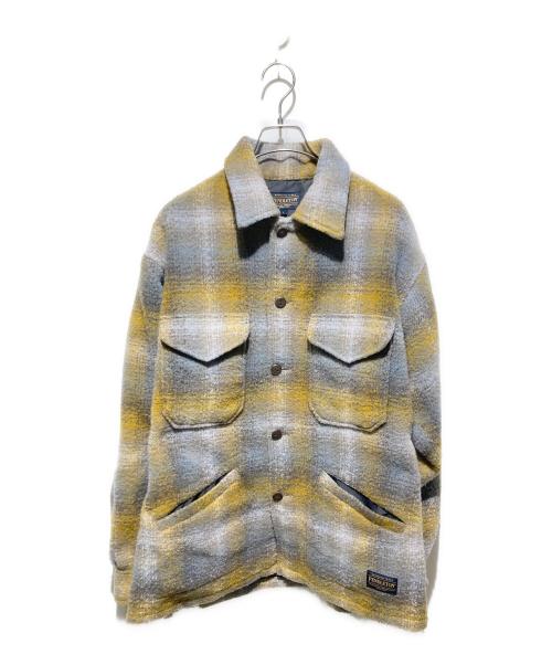 PENDLETON（ペンドルトン）PENDLETON (ペンドルトン) BEAMS (ビームス) 別注CPO JACKET グレー×イエロー サイズ:Ｌの古着・服飾アイテム