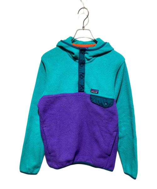 Patagonia（パタゴニア）Patagonia (パタゴニア) Synchilla Snap-T Hoody グリーン×パープル サイズ:ＸＳの古着・服飾アイテム