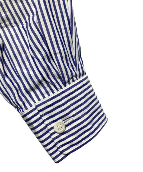 PLAY COMME des GARCONS（プレイコムデギャルソン）PLAY COMME des GARCONS (プレイコムデギャルソン) AD2026-3 Stripe Shirt With Black Emblem Pattern A ホワイト×ブルー サイズ:ＸＸＳの古着・服飾アイテム