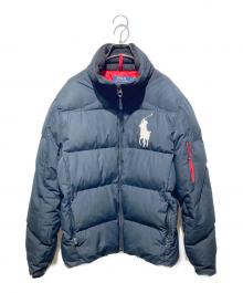 POLO RALPH LAUREN（ポロ・ラルフローレン）の古着「ビックポニー刺繍ダウンジャケット」｜ネイビー