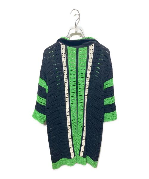 SYUMAN.（シュウマン）SYUMAN. (シュウマン) Crochet Short Sleeve Shirt ブラック サイズ:FREEの古着・服飾アイテム