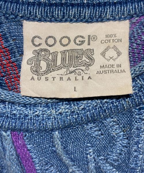 Coogi（クージー）Coogi (クージー) ３Dニット ブルー サイズ:Ｌの古着・服飾アイテム