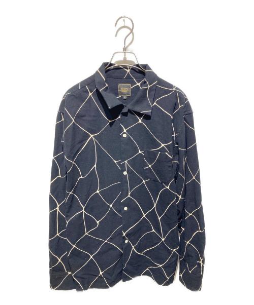 RATS（ラッツ）RATS (ラッツ) SPIDERWEB PRINT FLANNEL SHIRT ブラック×ホワイト サイズ:Lの古着・服飾アイテム