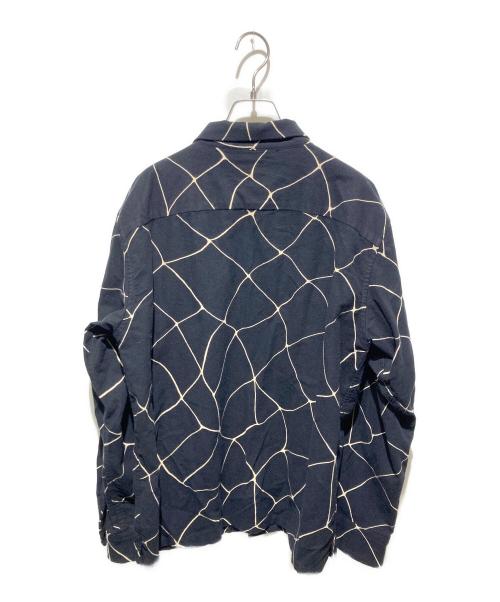 RATS（ラッツ）RATS (ラッツ) SPIDERWEB PRINT FLANNEL SHIRT ブラック×ホワイト サイズ:Lの古着・服飾アイテム
