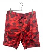 A BATHING APEアベイシングエイプ）の古着「Color Camo Shark Reversible Shorts/ハーフパンツ」｜レッド