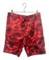 A BATHING APE（アベイシングエイプ）の古着「Color Camo Shark Reversible Shorts/ハーフパンツ」｜レッド