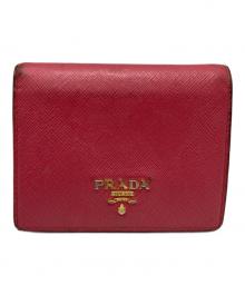 PRADA（プラダ）の古着「サフィアーノ  2つ折り財布」｜ピンク