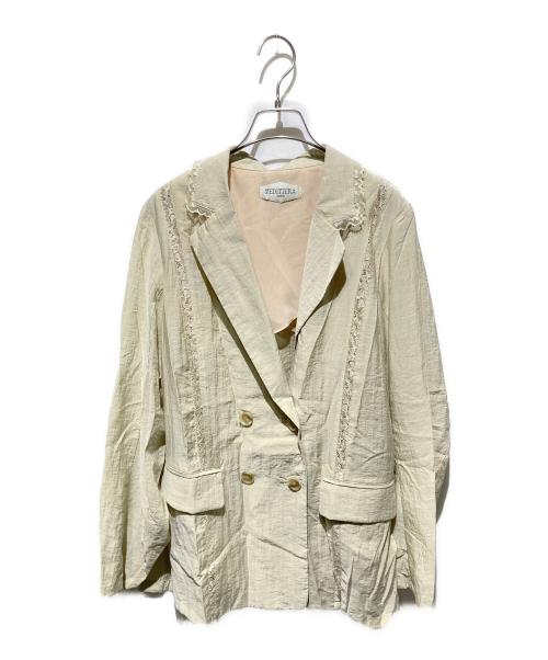 MEDITTERA（メディタラ）MEDITTERA (メディタラ) MEDI LINE LACE DOUBLE JACKET アイボリー サイズ:Ｓの古着・服飾アイテム