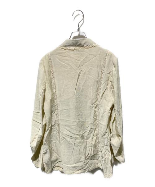 MEDITTERA（メディタラ）MEDITTERA (メディタラ) MEDI LINE LACE DOUBLE JACKET アイボリー サイズ:Ｓの古着・服飾アイテム
