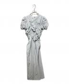 Ameriアメリ）の古着「BUMPY GATHER FLARE DRESS」｜ブルー