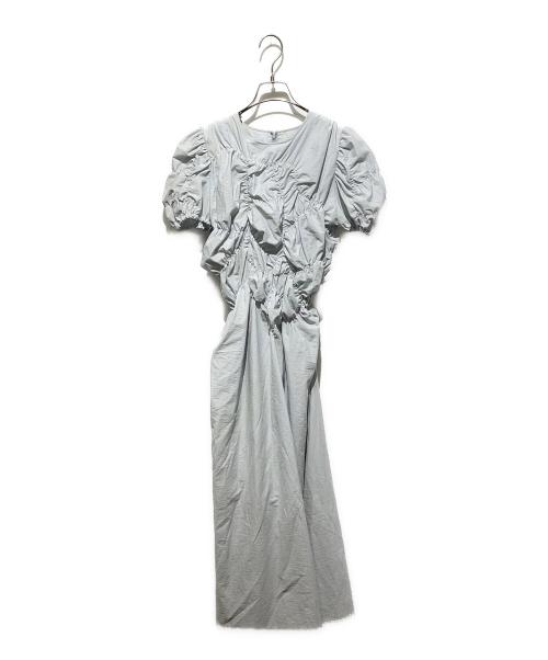 Ameri（アメリ）AMERI (アメリ) BUMPY GATHER FLARE DRESS ブルー サイズ:Ｍの古着・服飾アイテム