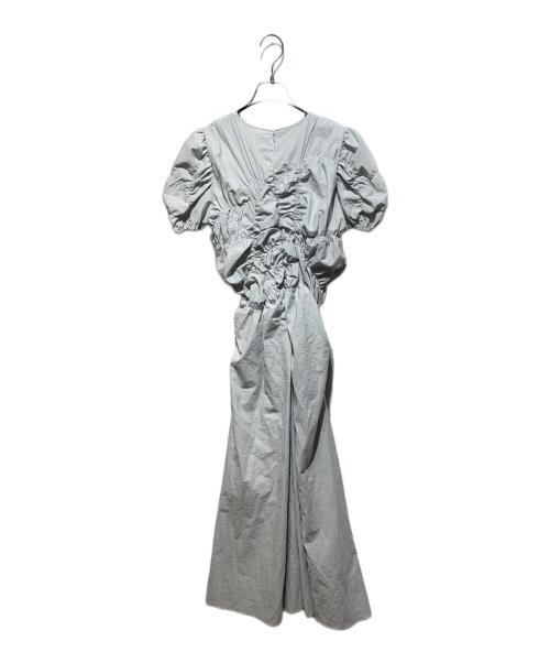 Ameri（アメリ）AMERI (アメリ) BUMPY GATHER FLARE DRESS ブルー サイズ:Ｍの古着・服飾アイテム