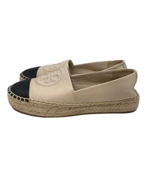 TORY BURCH（トリーバーチ）TORY BURCH (トリーバーチ) エスパドリーユスリッポン アイボリー サイズ:US6の古着・服飾アイテム