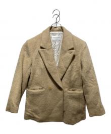 MACPHEE（マカフィー）の古着「モヘヤシャギー ダブルブレストジャケット」｜ベージュ