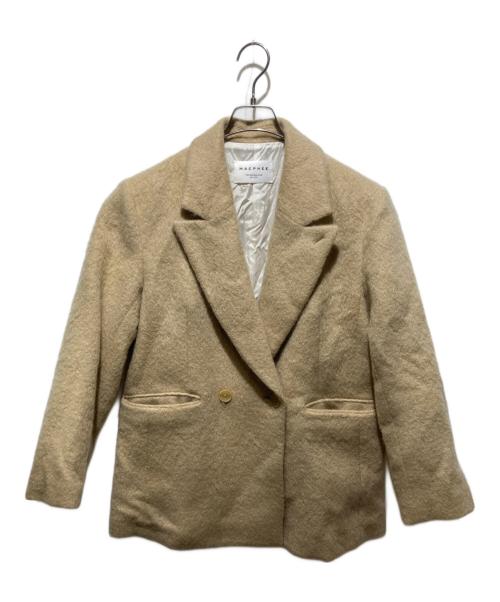 MACPHEE（マカフィー）MACPHEE (マカフィー) モヘヤシャギー ダブルブレストジャケット ベージュ サイズ:36の古着・服飾アイテム
