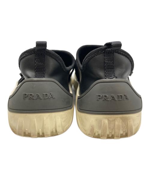 PRADA（プラダ）PRADA (プラダ) Rubber Slip-ons/バックルスニーカー ブラック×グレー×ブルー サイズ:6の古着・服飾アイテム