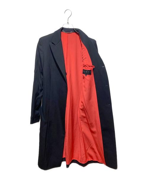 GUCCI（グッチ）GUCCI (グッチ) 裏地シルク ウールチェスターコート ネイビー サイズ:42の古着・服飾アイテム