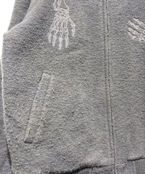 花旅楽団（ハナタビガクダン）花旅楽団 (ハナタビガクダン) ドクロ柄刺繍 ジャケット グレー サイズ:Ｌの古着・服飾アイテム
