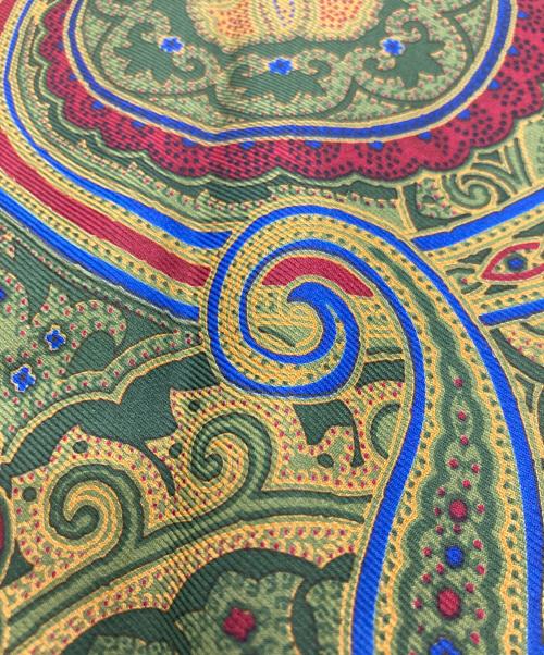 ETRO（エトロ）ETRO (エトロ) 総柄リバーシブルカシミヤマフラー グリーンの古着・服飾アイテム