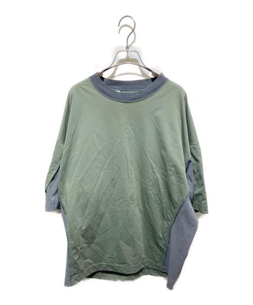 N.HOOLYWOOD（エヌ ハリウッド）N.HOOLYWOOD (エヌ ハリウッド) CREW NECK HALF SLEEVE T-SHIRT グリーン サイズ:36の古着・服飾アイテム