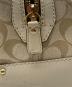 中古・古着 COACH (コーチ) ヘリテージ ストライプ ハンドバッグ ベージュ×ピンク：5000円