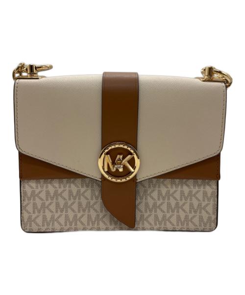 MICHAEL KORS（マイケルコース）MICHAEL KORS (マイケルコース) ショルダーバッグ ブラウン×アイボリーの古着・服飾アイテム