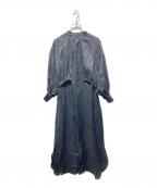 HYKEハイク）の古着「LINEN BALLOON SLEEVE DRESS」｜ブラック