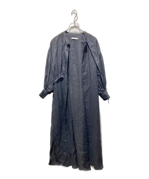 HYKE（ハイク）HYKE (ハイク) LINEN BALLOON SLEEVE DRESS ブラック サイズ:1の古着・服飾アイテム