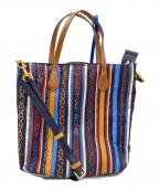 TORY BURCHトリーバーチ）の古着「総柄2WAYバッグ」｜ネイビー×ブラウン
