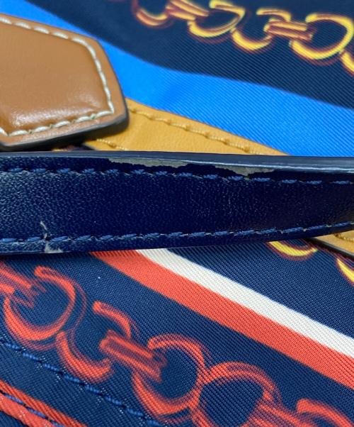 TORY BURCH（トリーバーチ）TORY BURCH (トリーバーチ) 総柄2WAYバッグ ネイビー×ブラウンの古着・服飾アイテム