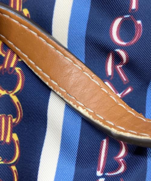 TORY BURCH（トリーバーチ）TORY BURCH (トリーバーチ) 総柄2WAYバッグ ネイビー×ブラウンの古着・服飾アイテム
