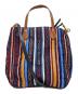 TORY BURCH (トリーバーチ) 総柄2WAYバッグ ネイビー×ブラウン：6000円