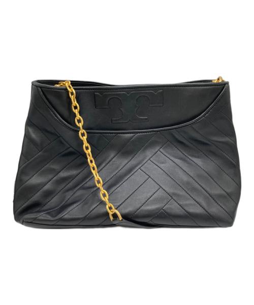 TORY BURCH（トリーバーチ）TORY BURCH (トリーバーチ) Alexa Flat Leather Tote ブラックの古着・服飾アイテム
