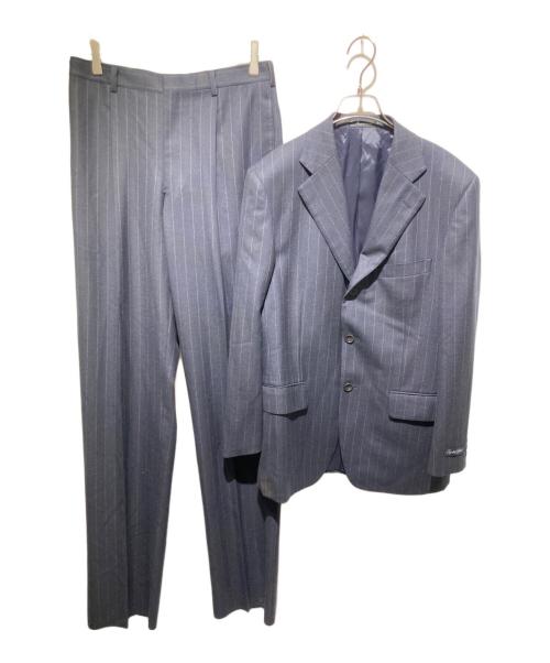 Aquascutum（アクアスキュータム）Aquascutum (アクアスキュータム) ストライプセットアップ ネイビー サイズ:36の古着・服飾アイテム