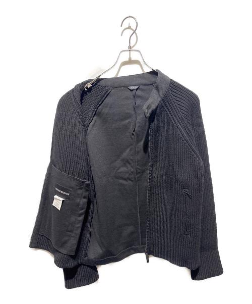 EMPORIO ARMANI（エンポリオ アルマーニ）EMPORIO ARMANI (エンポリオ アルマーニ) ニットジャケット ブラック サイズ:50の古着・服飾アイテム