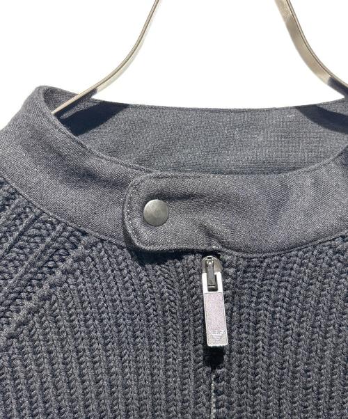 EMPORIO ARMANI（エンポリオ アルマーニ）EMPORIO ARMANI (エンポリオ アルマーニ) ニットジャケット ブラック サイズ:50の古着・服飾アイテム