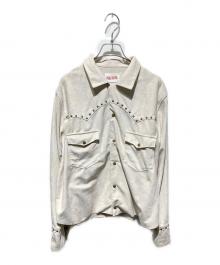 BADWAY（バッドウェイ）の古着「Suede Western studs shirt」｜ベージュ