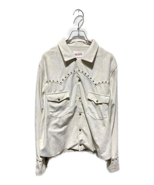 BADWAY（バッドウェイ）BADWAY (バッドウェイ) Suede Western studs shirt ベージュ サイズ:Ｍの古着・服飾アイテム