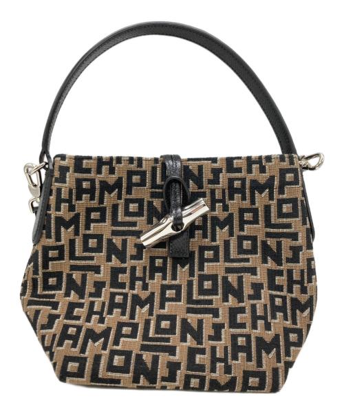 LONGCHAMP（ロンシャン）LONGCHAMP (ロンシャン) LGPロゴバケットバッグ ブラウン×ブラックの古着・服飾アイテム
