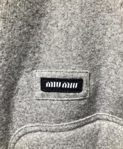 MIU MIU（ミュウミュウ）MIU MIU (ミュウミュウ) ウールフリース ジップパーカージャケット グレー サイズ:42の古着・服飾アイテム