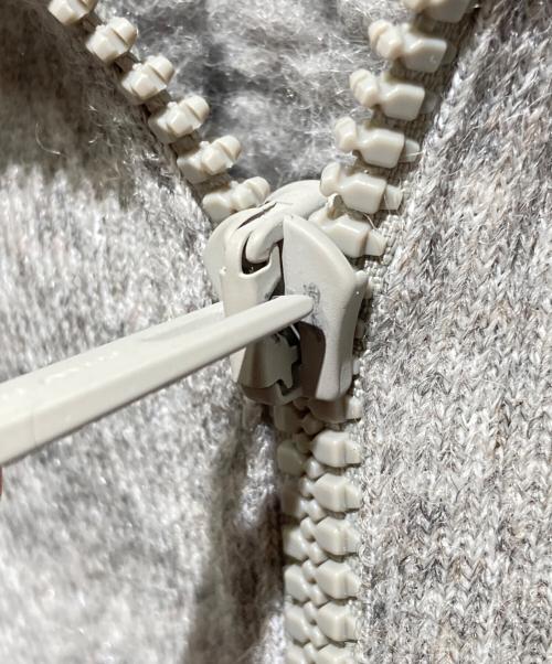 MIU MIU（ミュウミュウ）MIU MIU (ミュウミュウ) ウールフリース ジップパーカージャケット グレー サイズ:42の古着・服飾アイテム