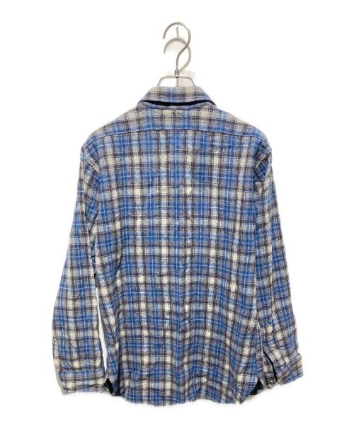 PENDLETON（ペンドルトン）PENDLETON (ペンドルトン) 70's ウールチェックシャツ ブルー×ブラウン サイズ:Ｍの古着・服飾アイテム
