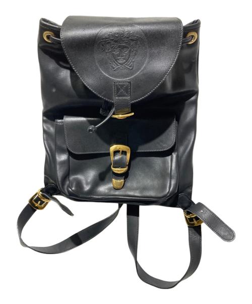 GIANNI VERSACE（ジャンニ・ヴェルサーチ）GIANNI VERSACE (ジャンニ・ヴェルサーチ) レザーリュック ブラックの古着・服飾アイテム