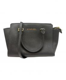 MICHAEL KORS（マイケルコース）の古着「セルマ ミディアム トップ ジップ サッチェル/ショルダーバッグ」｜ブラック