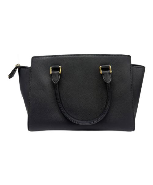 MICHAEL KORS（マイケルコース）MICHAEL KORS (マイケルコース) セルマ ミディアム トップ ジップ サッチェル/ショルダーバッグ ブラックの古着・服飾アイテム