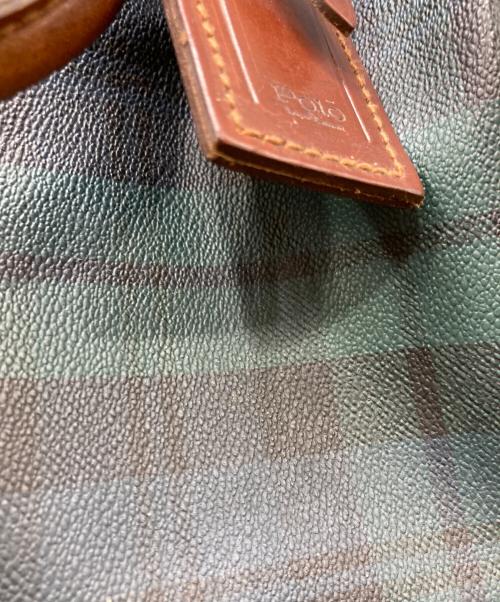 POLO RALPH LAUREN（ポロ・ラルフローレン）POLO RALPH LAUREN (ポロ・ラルフローレン) チェック柄ミニボストンバッグ グリーン×ネイビーの古着・服飾アイテム
