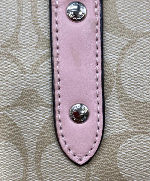 COACH（コーチ）COACH (コーチ) トートバッグ ベージュ×ピンクの古着・服飾アイテム