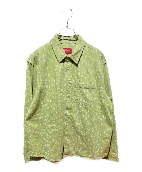 SUPREME（シュプリーム）Supreme (シュプリーム) Warp Jacquard Logos Denim Shirt グリーン サイズ:Ｓの古着・服飾アイテム